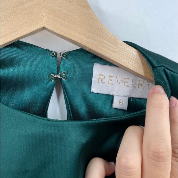 Revelry 6 emerald green Wren Satin maxi Dress - Picture 5 of 5